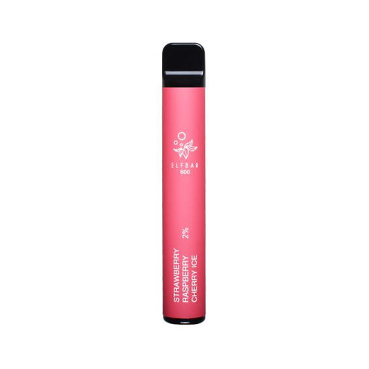 Elf Bar 600 Strawberry Raspberry Cherry Ice Disposable Vape 20mg