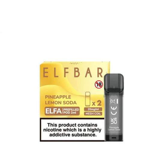 Elf Bar Elfa Pineapple Lemon Soda Prefilled 2ml Pods 20mg 2-Pack