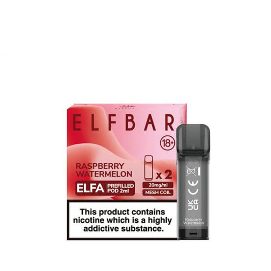 Elf Bar Elfa Raspberry Watermelon Prefilled 2ml Pods 20mg 2-Pack