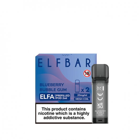 Elf Bar Elfa Blueberry Bubble Gum Prefilled disposable 2ml pod x 2