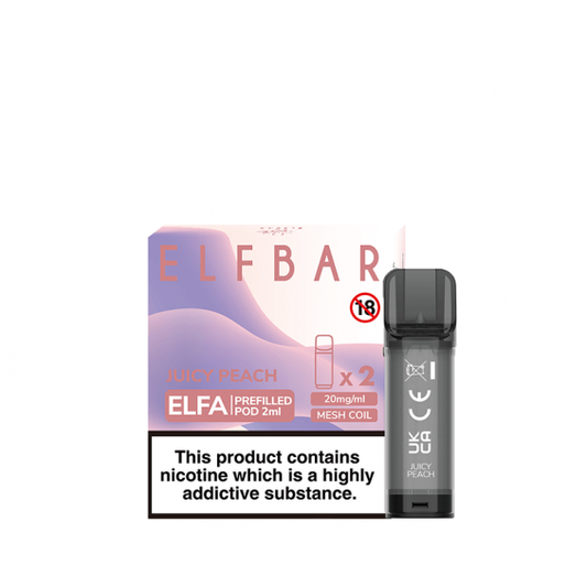 Elf Bar Elfa Juicy Peach Prefilled disposable 2ml pod x 2