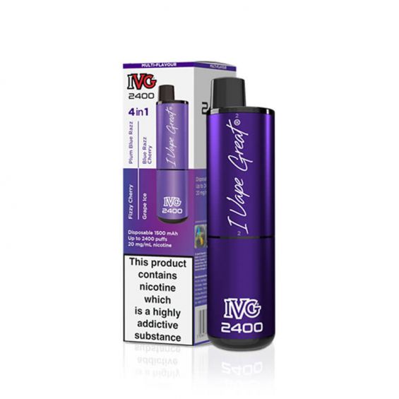 IVG 2400 multi flavour Purple Edition 20mg 4 in 1 Disposable Vape